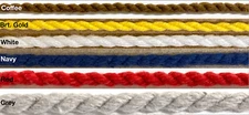 Small Cotton Nautica Twist Cord Rope Trimming -24 Continuous Yards- MADE IN USA!