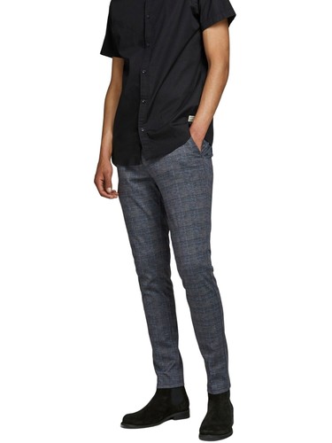 Jack & Jones Herren Chino Hose JPSTMARCO JJPHIL NOR DG CHECK - Slim Fit Grau  - Afbeelding 1 van 6