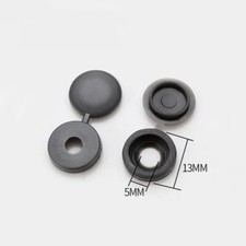 PLASTIC HINGED SCREW COVER CAPS DIFFERENT COLOURS BLACK BROWN GREY GOLD BEIGE