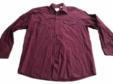 Mens Roper Western Shirt Xl Long Sleeve Black Red Check Plaid Pattern Cowboy