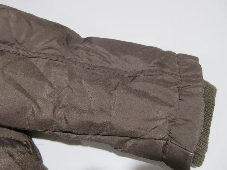 Sz M New York & Company LONG Coat DOWN Puffer Jacket Hooded Brown Women's - Image 4 of 4