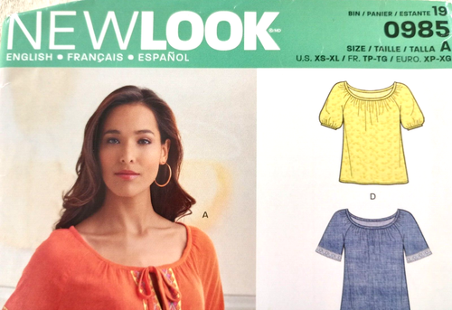 New Look 0985 Sewing Pattern Shirts XS-XL - Picture 3 of 3