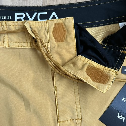 RVCA 4Way Stretch Board Shorts Swim Pigment Trunks Yellow Mustard Sz 28 NWT $60 - Picture 4 of 10