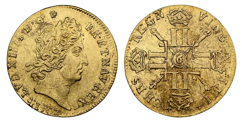 FRANCE. Louis XIV 1702(9)-"9" AV Louis d'Or. NGC MS61 Rennes Gad-253; Fr.-436