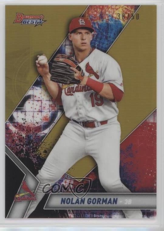 2019 Bowman's Best Top Prospects Gold Refractor 38/50 Nolan Gorman #TP-15 4z8