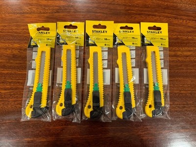  5-Pack STANLEY 10-143P Quickpoint Snap-Off Blade Knife 18mm Box-Cutter New 