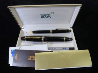 Mont Blanc Fountain and Ballpoint Pen Set with Box