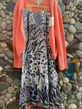 NWT 2 pc. dress or skirt (one size) with sweater top size L multi color