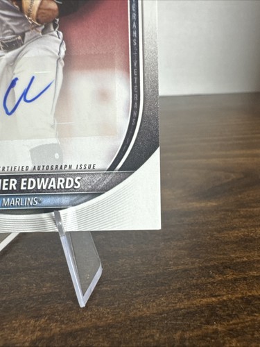 Autografo veterano Xavier Edwards 2025 Bowman #PRV-XE Miami Marlins Auto - Foto 2 di 7