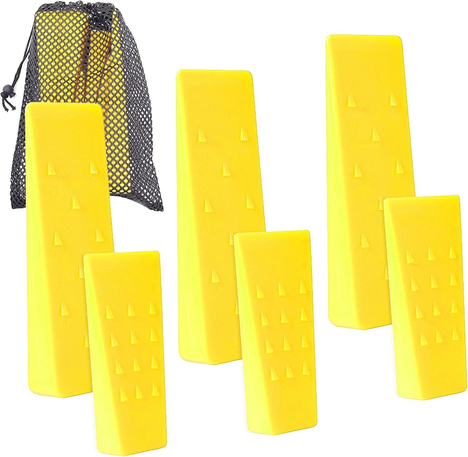 6 Pack Tree Felling Wedges with Spikes for Safe Tree Cutting – 3 Each of 8”