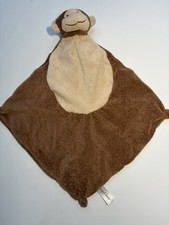 Angel Dear Monkey Lovey Security Blanket Brown Tan Plush Baby Blankie