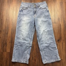 Judy Blue Wide-Leg Crop Jeans Distressed Light Wash JB88616 Size 11/30