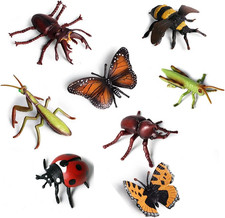 8 Pcs Lifelike Assorted Plastic Insects Bugs Figures Model