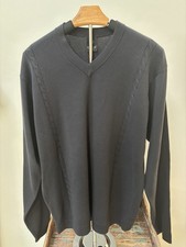 Suéter de golf vintage Nike para hombre mediano negro cuello en V pulóver tigre años 90