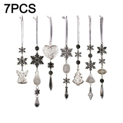 7 Stück Acryl Schneeflocke Ornamente Set für saisonalen Christbaumschmuck
