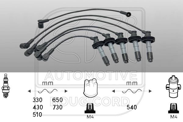 Faisceau d'allumage en silicone anti-parasite pour Volvo V70 et 850