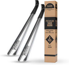 Long Shoe Horn for Seniors - 2 Pack 16.5" Metal Shoe Horn Long Handle