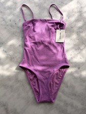 Matteau Square Neck Pink Orchid Crinkle Swimsuit
