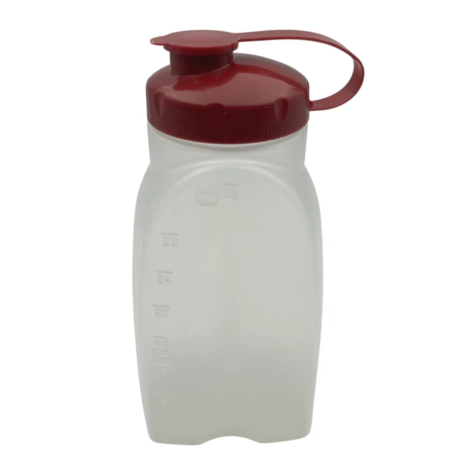 Antiga Rubbermaid MixerMate 1 Qt garrafa de água 32 oz tampa vermelha pimenta marrom EUA IC97 - Imagem 3 de 4
