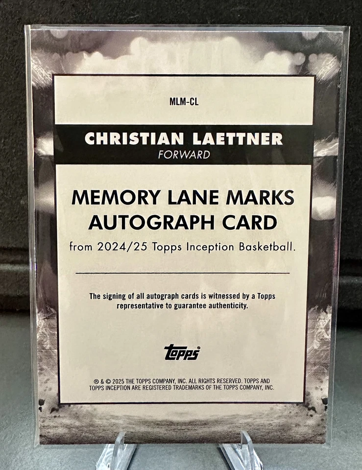 2024/25 Topps Inception Christian Laettner Memory Lane Marks 签名 19/25 — 第 2/2 张图片