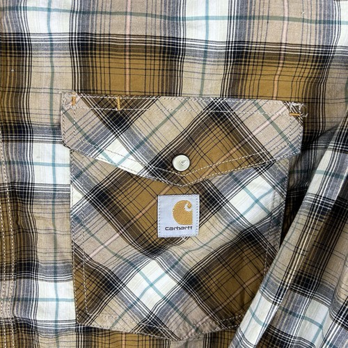 Camisa Occidental Carhartt Resistente Flex Perla A Presión Hombres XL Manga Larga Calce Relajado Cuadros - Imagen 4 de 12