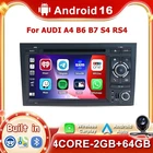 2G+64G For AUDI A4 B6 B7 S4 RS4 Car Stereo Radio DVD Android 16 GPS Navi CarPlay