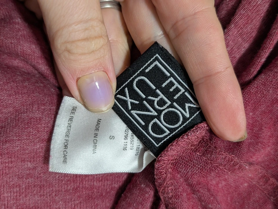 Modern Lux Women’s Size Small Red Hoodie White Star pocket Pullover - Image 3 of 3