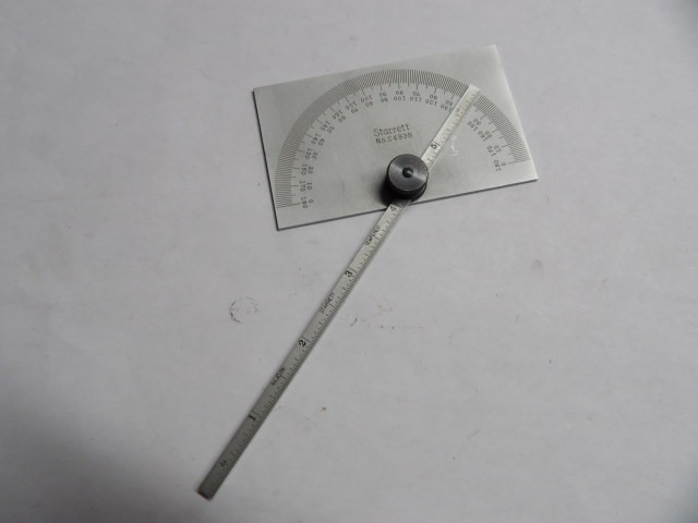 STARRETT #C493B Protractor & Depth Gage. Satin Chrome Finish. Used