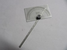 STARRETT  #C493B  Protractor  & Depth Gage.   Satin Chrome Finish.  Used