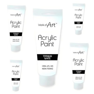 Acrylfarbe Schwarz-Weiß Titan Kunstwerk Tube 120ml Basteln Künstler Maler
