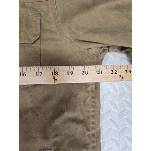 Flint and Tinder Flannel-Lined Waxed Trucker Jacket Havana Brown Mens Large USA image 10