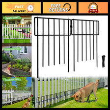 10 Pack Decorative No-Dig Animal Barrier Fence, 17in x 10ft Rustproof Metal Gard