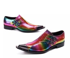 Fashion Men's Pointed Toe Faux Leather Oxfords Party Club Dress Prom Shoes Stage