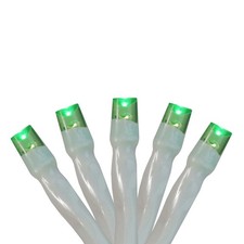 Sienna 20 Battery Green LED Wide Angle Christmas Lights - White Wire