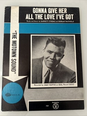 VINTAGE Jimmy Ruffin 'GONNA GIVE HER ALL THE LOVE I'VE GOT'' Sheet Music P/V/G