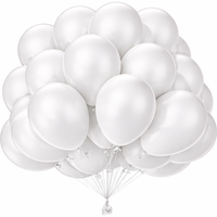 100 X Weiß Satin Luftballons Geburtstag Hochzeit Party Dekoration Biologisch Eco