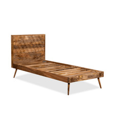 SOLID MANGO WOOD GEO LIGHT SINGLE BED 