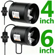 4"6"Inline Duct Fan Blower Booster Exhaust Fan HVAC Air Cooling Ventilation Spee