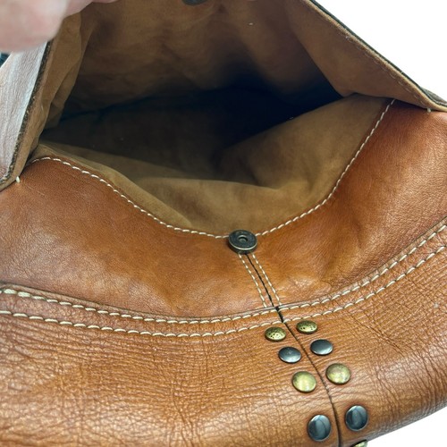 Patricia Nash Armeno Brown Leather Suede Studded Crossbody Messenger Bag Boho - Imagen 12 de 24