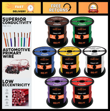 16 Gauge Automotive Primary Wire - Durable Power/Ground Electrical Wiring, 100ft