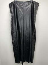 PrettyLittleThing size 24 Women’s Black Croc Faux Leather Wide Leg Pants NWT