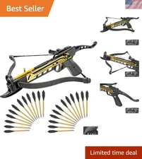 80 lb Self-Cocking Crossbow Bundle with 27 Aluminum Arrows & Adjustable Sights