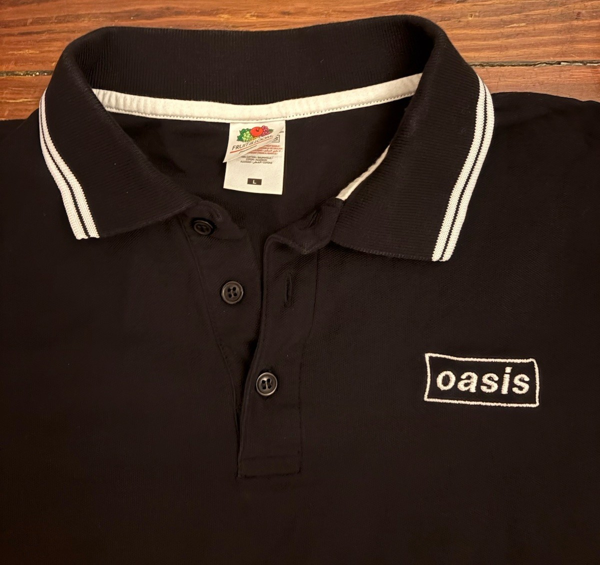 Vintage RARE Oasis Polo Shirt Large 90s Logo Be Here Now Reunion Britpop