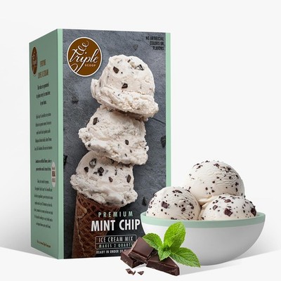 Triple Scoop - Premium Mint Choc Chip Ice Cream Mix For 1 Pack 