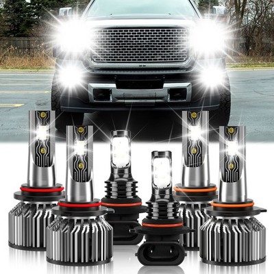 For GMC Sierra 3500 2003-2006 LED Headlight Combo + Fog Light Bulb 6500K White