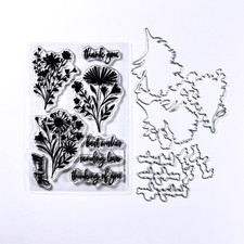 Hero Arts - CM679 FLORAL IMPRINTS - 4x6 Stamp  Die Set