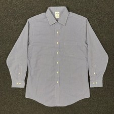 Brooks Brothers Regent Dress Shirt Mens 16 32/33 Blue Gingham Long Sleeve Office