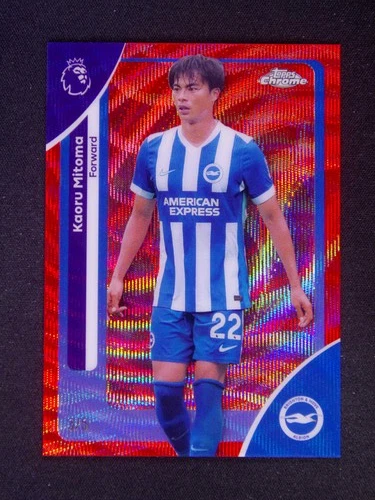2025-26 Topps Finest PL Kaoru Mitoma #45 Red Wave /5