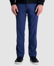 Kenneth Cole Reaction Men's Blue Check Slim-Fit Dress Pants Size 34W 30L