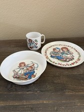 Vintage 1969 Raggedy Ann Andy Bob Merrill Oneidaware Melamine Dishes Set